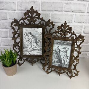 Restoration Hardware Vintage Victorian Inspired Cast Bronze Easel Frame Set
